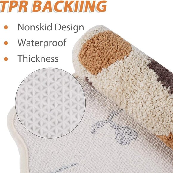 Soft Kitty Cat Bath Mat, Japanese kawaii style neko, Cat Lady, Cat Lover Gift - Picture 4 of 7